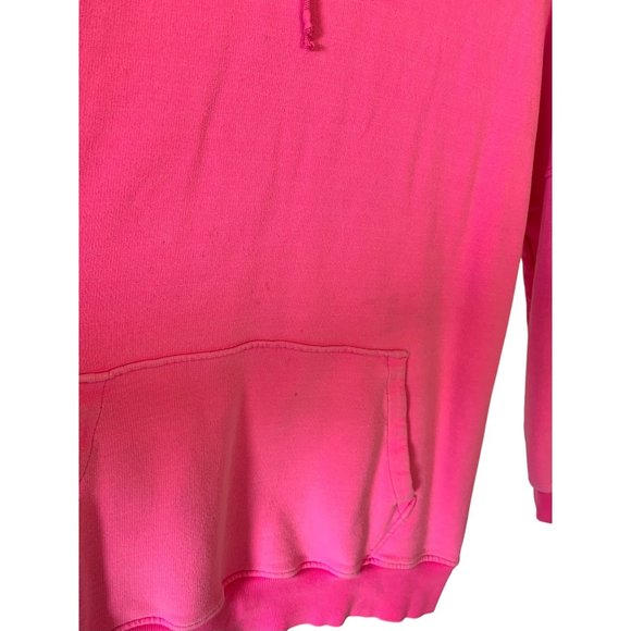 UGG RTW Neon Pink Simone Velvet Trim Boyfriend Pullover Hoodie Size Medium - Picture 8 of 8